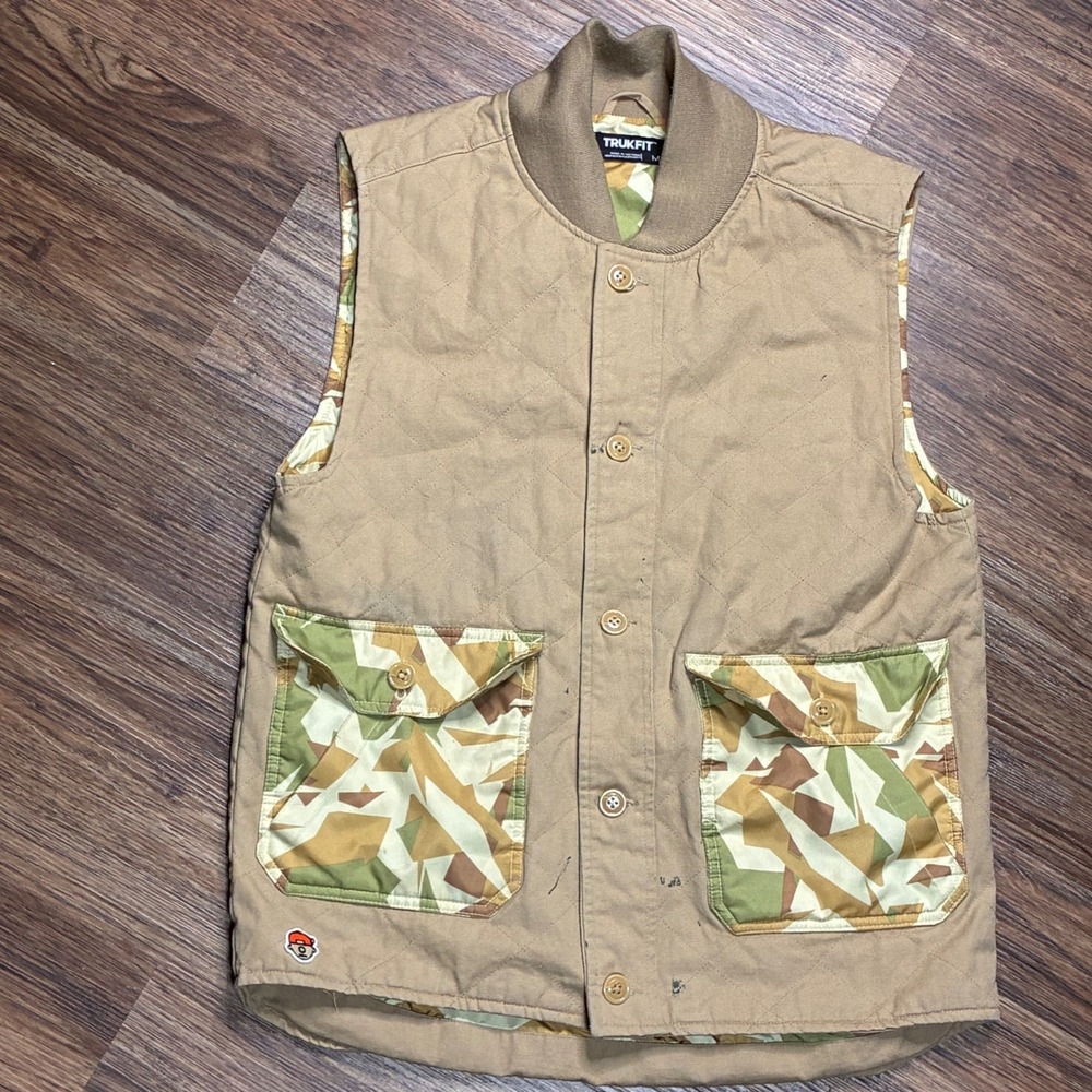 Lil Wayne TRUKFIT Y2K Camo Quilted Utility Vest Men's M Streetwear Hip Hop